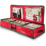 Storage Containers Christmas Tree Bags Christmas Storage Rack Under Bed Holiday Wrapping Paper Container for Gift Wrapping Ribbons Bows Wrapping Etc, Christmas 