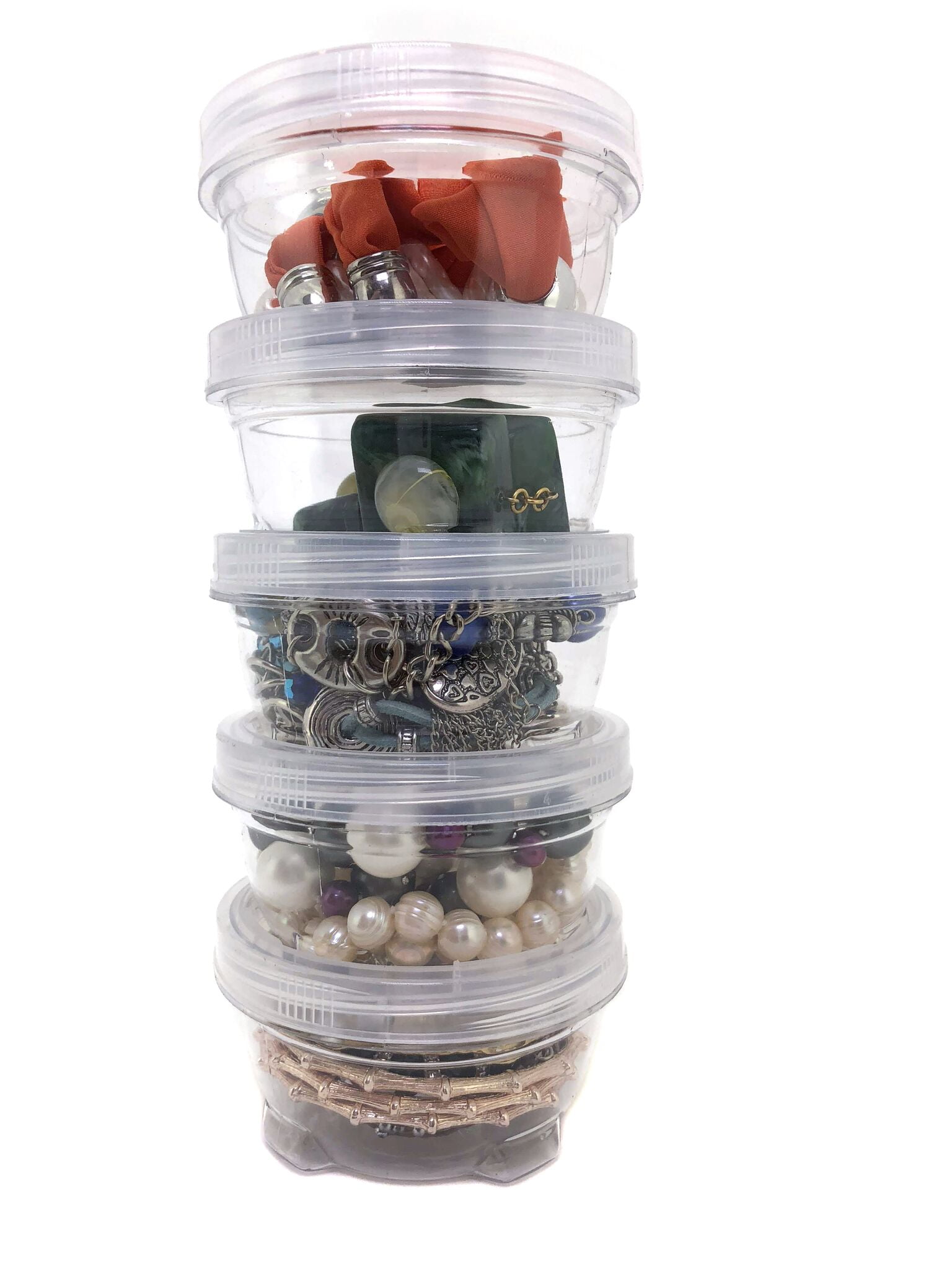 Storage Container Impact Resistant Stackable Clear Containers 6 For Beads  Crafts Findings Small Items 1.75 Round - Watch Material
