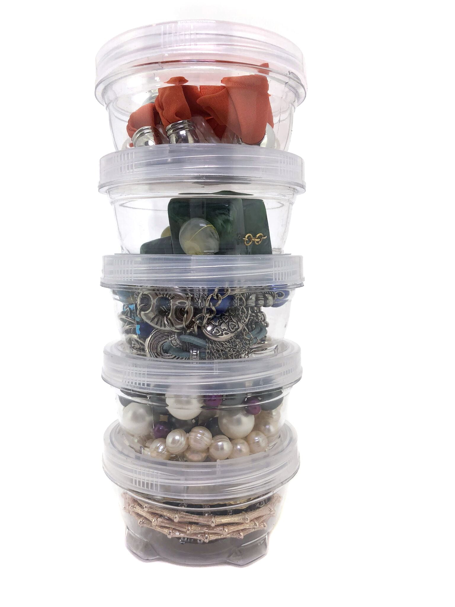 30pk Clear Stackable Bead Storage Boxes With Screw Lids by hildie