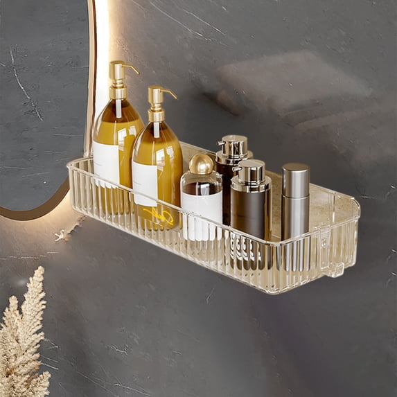 Storage Containers Closet Organization,Laundry Storage Bathroom Shelf Non Punch Wall Mounted Bathroom Washroom Cosmetic Organizer Vanity Wall Organizer