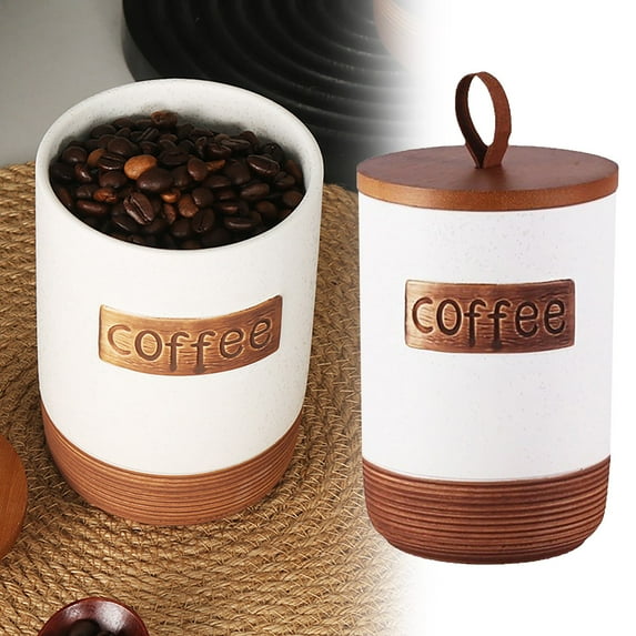 Storage Containers,Coffee Storage Canister Ceramic Airtight Container With Lid For Kitchen Countertop 08L Capacity