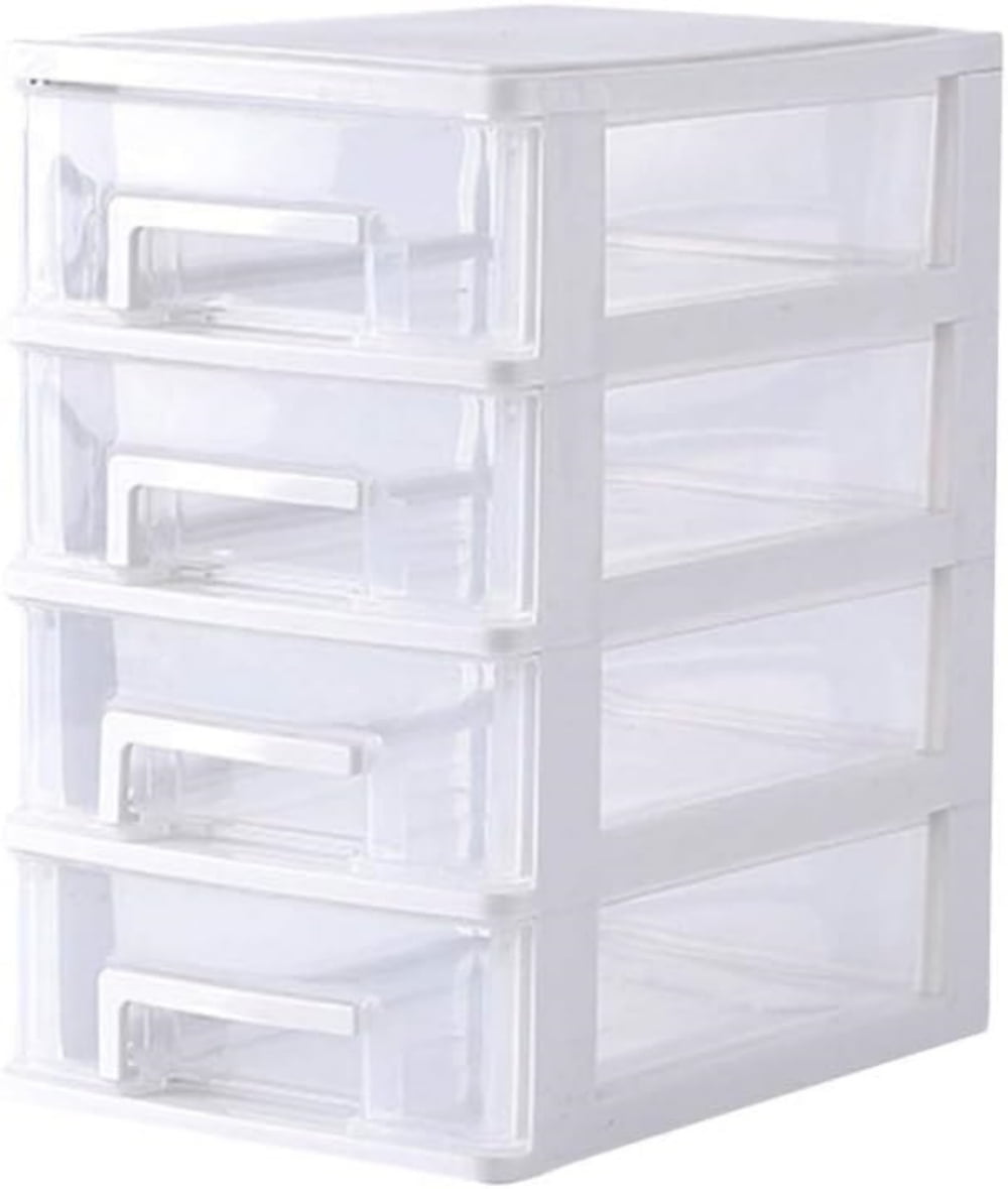 Storage Containers with Drawers, Dingrich White 4Drawer Storage