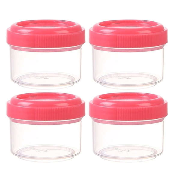 4PCS 35ml Mini Clear Jars | Leakproof Snack Containers | Portable Kitchen Storage (4.5x4.5x3.5cm)