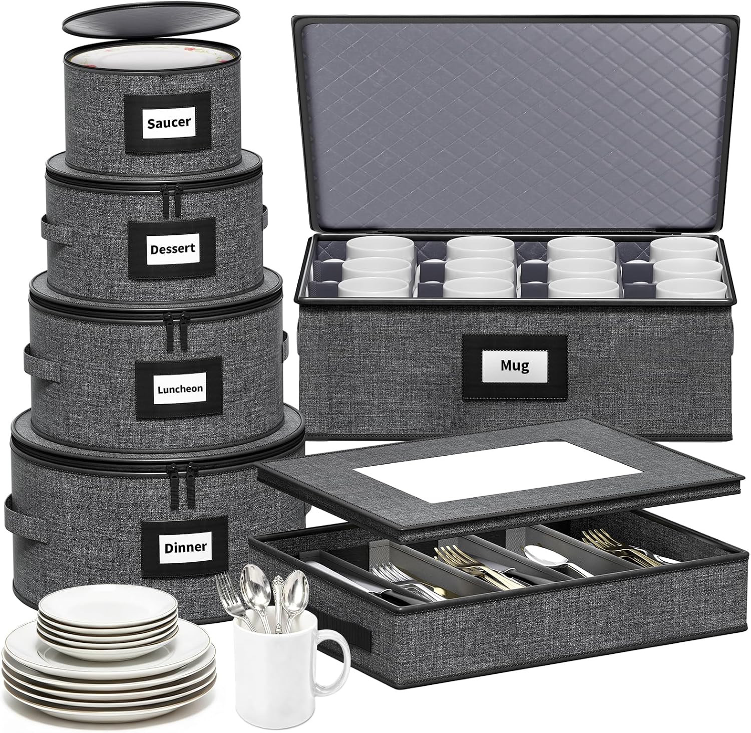 Storage Containers Hard Shell Moving Box for Dishes, Plate, Mugs, Cups ...