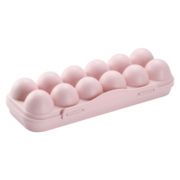 Storage Containers for Kitchen Organization – Reusable Egg Carton with Lid 12-Grid Stackable Egg Holder Tray for Fridge Restaurant and Camping Storage