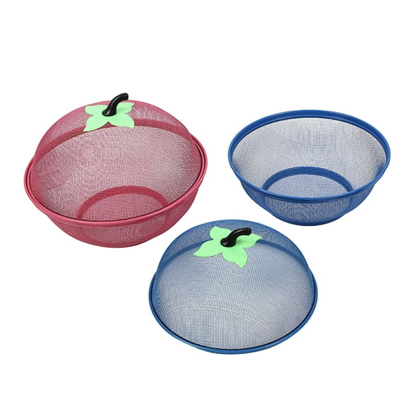 Mesh Fruit Storage Container With Lid Large Capacity Kitchen Organizer Durable Metal Food Keep Fresh Ventilated Design
