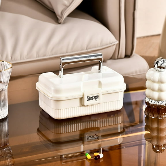 Portable Household Large Capacity Storage Box, Multi layer Emergency Storage, Plastic Material, Classified Storage, Suitable For Home/Car/School/Travel, Space Saving, Easy To Carry, Multi function