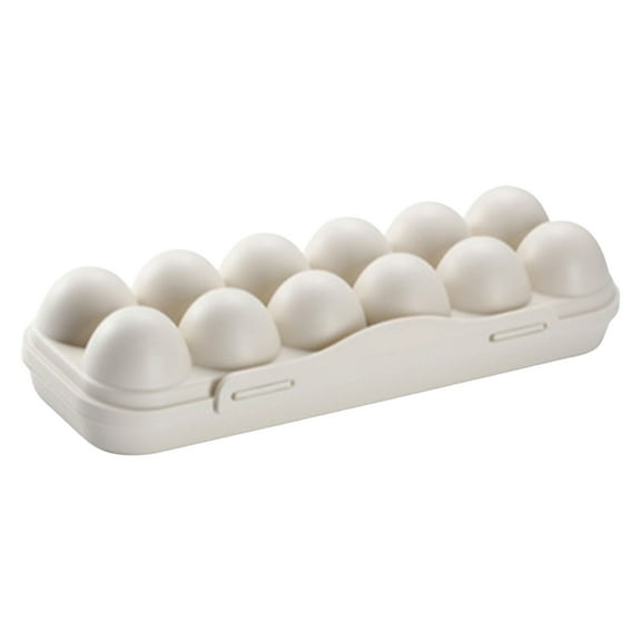 Storage Containers Reusable Egg Carton with Lid 12 Grid Stackable Fridge Egg Holder Tray for Kitchen Restaurant & Camping Use