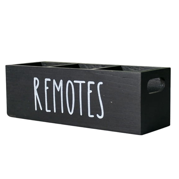 Storage Containers Storage Organizer for Remote Controls 3 Compartments Wood Desk Bedside Caddy