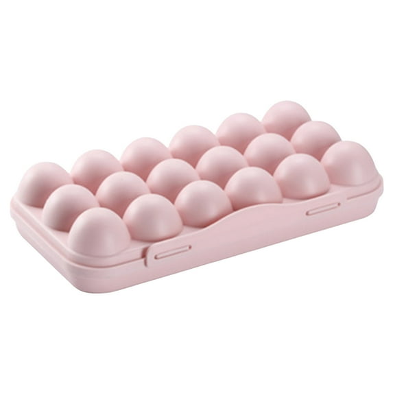 Reusable Egg Carton with Secure Locking Lid 18 Grid Stackable Refrigerator Organizer Tray for Efficient Kitchen and Camping Food Storage