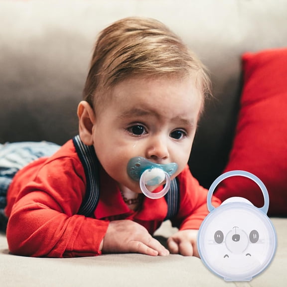 Storage Containers Storage Solutions for Baby Care with Hygienic Portable Pacifier and Cartoon Design, 10.5cmx7.5cm, Blue