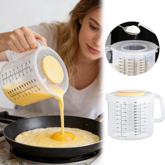 Storage Containers for Kitchen Organization — 25L Pouring Mixing Pitcher with Lid Ideal for Measuring and Baking