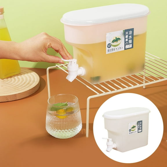 Storage Containers for organizing 3.5L Beverage Dispenser With Faucet High Temperature Resistance Iced Tea Beverage Bucket Cold Drink Juice Dispenser Jug For Party Restaurant Blue/white/red