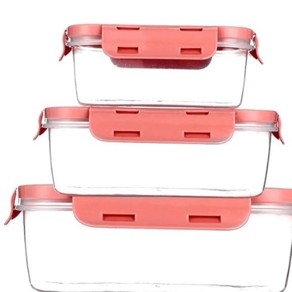 Storage Containers with Airtight Lids - Plastic Meal Prep Containers - Lunch Containers, Microwave, Dishwasher,and Freezer Safe (Pink)