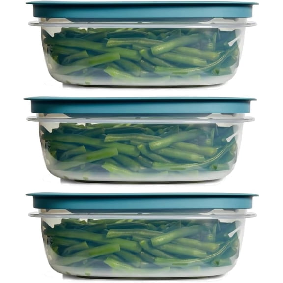 Storage Containers with Easy Find Lids Teal 9-Cup Leak Proof Food Storage Set Clear 3 Piece