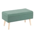thumbnail image 1 of Lumisource Storage Contemporary Bench in Natural Wood and Green Fabric, 1 of 7