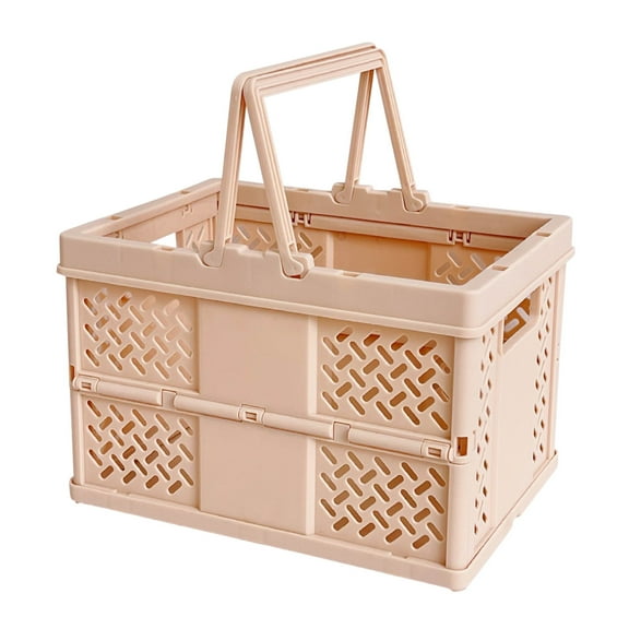 Storage Crate,Plastic Crate,Outdoor Picnic Basket Supermarket Shopping Basket,Plastic Basket Storage Crates, Plastic Baskets for Organizing, Collapsible Shopping Basket(Orange)