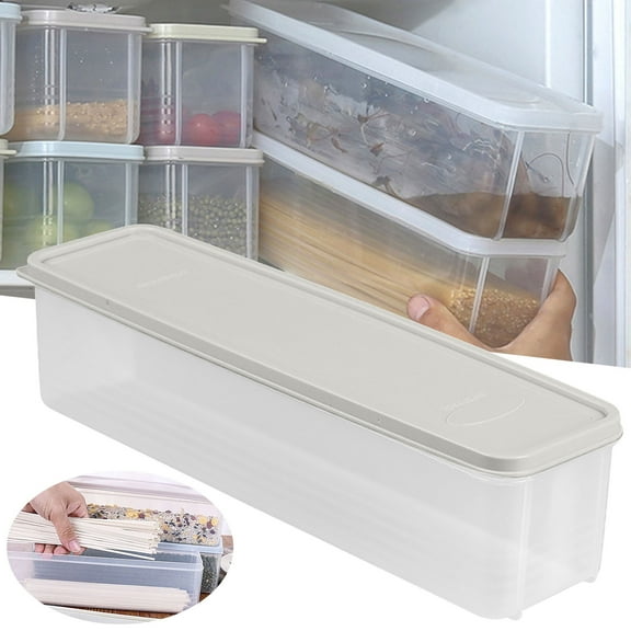 Storage & Crisper Boxes, 35oz Stackable Airtight Keeper for Refrigerator and Fridge, Food Storage Containers with Lids Keep Fresh for Spaghetti Salad Lettuce Herb Fruit Vegetable Cheese Bacon