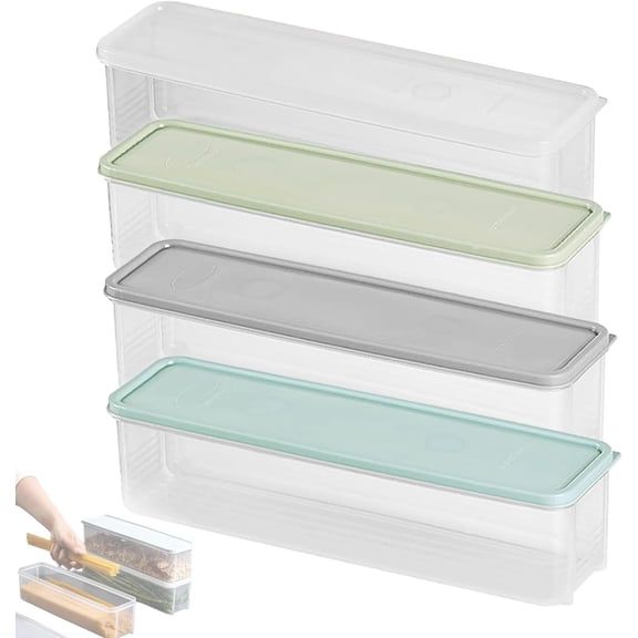 Storage & Crisper Boxes, Spaghetti Container Storage with Lids, Pasta Container, Stackable Food Containers Kitchen Airtight, Freezable Noodle Refrigerator Organizers