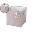 thumbnail image 1 of Storage Cube Baskets with Rope Handles, Collapsible Fabric Storage Bins for Dorm, Organization Cubes for Cloakroom Bedroom Living Room,13*13*13 Inches, 1 of 6