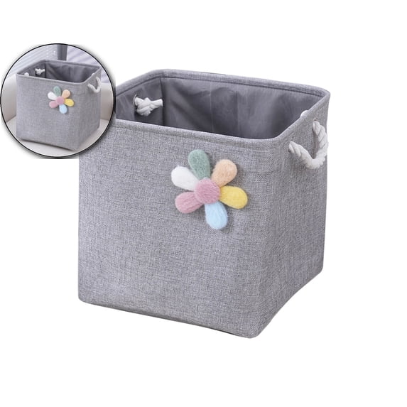 Storage Cube Baskets with Rope Handles, Collapsible Fabric Storage Bins for Dorm, Organization Cubes for Cloakroom Bedroom Living Room,13*13*13 Inches