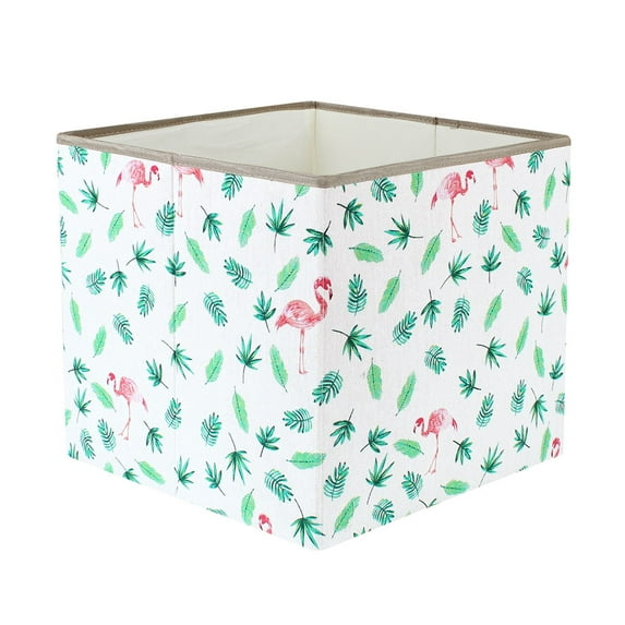 Storage Cube Bin Basket Foldable Toy Box Organizer for Closet 13" Flamingo
