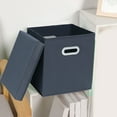 thumbnail image 1 of Storage Cube Bins with Removable Lid - Collapsible Stackable Closet Box Linen Fabric Storage Bins, Storage Cube Baskets Container Organizers for Bedroom Office Home Organization, Gray, 1 of 6