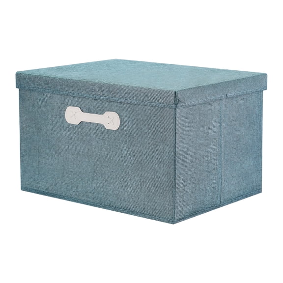 REGALWOVEN Storage Cube, Fabric Storage Bin with Lid and Handle for Shelves Closet, Collapsible Basket for Organizing Clothes Books Green 18.1*14.2*11in
