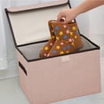 thumbnail image 1 of Storage Cube with Lid – Large 24L Foldable Fabric Storage Box, Linen Closet Organizer Basket with Sturdy Handles for Clothes, Toys, Space Saving Bin, 1 Pack, 1 of 8