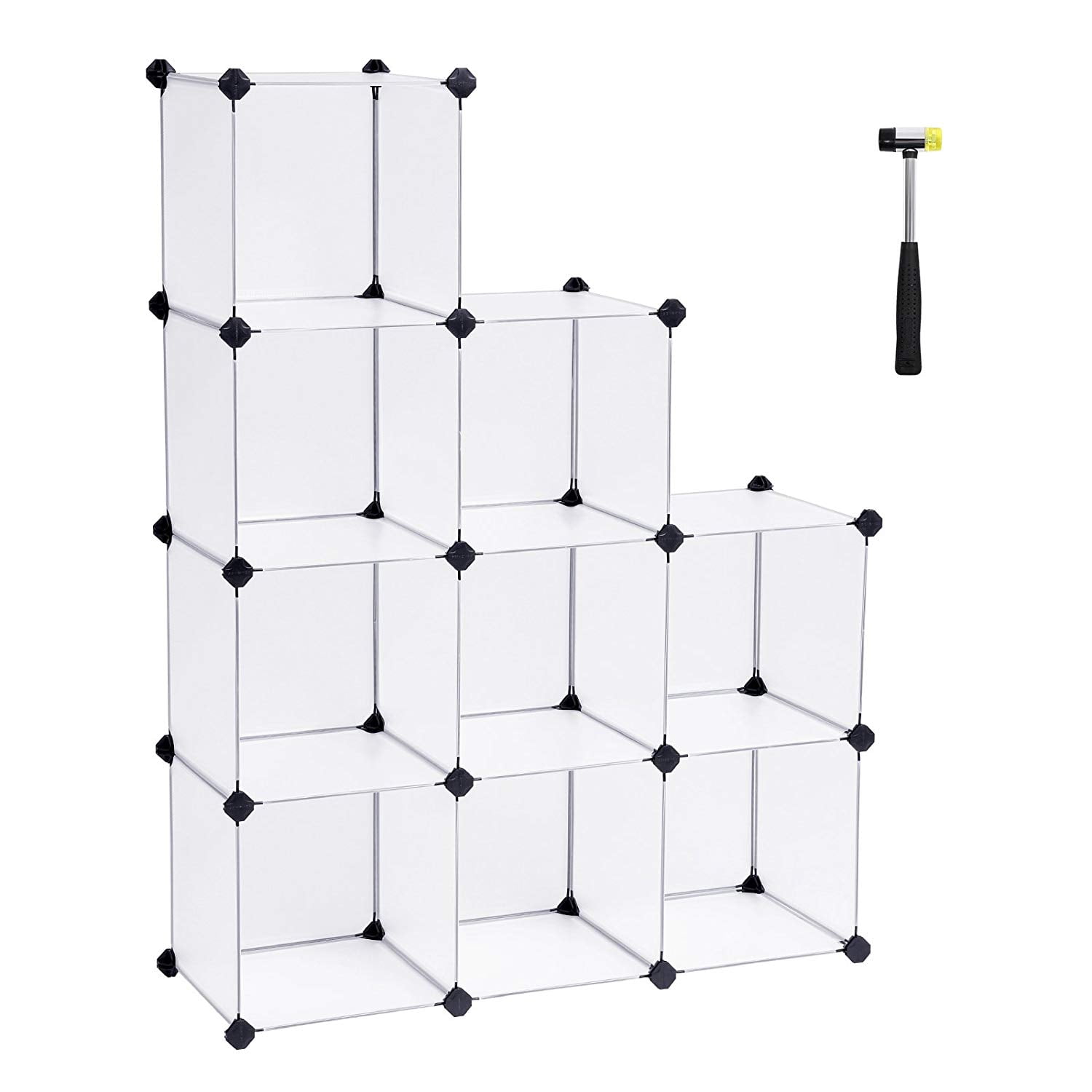 Mini Cube Storage Storage Cube Organizer DIY Closet Cabinet Chests Space-Saving White 9 ...