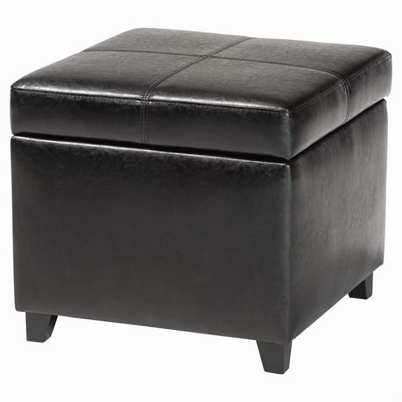 Storage Cube Ottoman in Black
