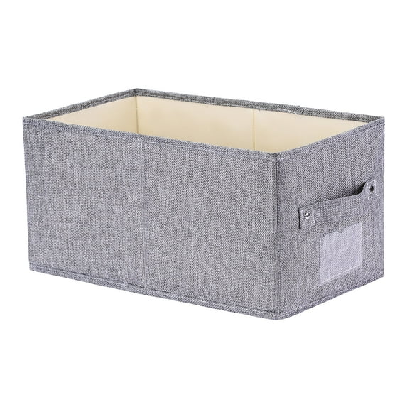 REGALWOVEN Storage Cube, Fabric Storage Bin with Handles for Shelves Closet, Foldable Basket Grey 15.7*9.1*7.9in
