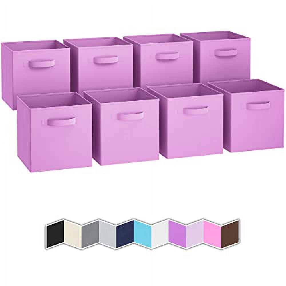 Royexe Storage Cubes - 11 inch Cube Storage Bins (Set of 8). Fabric Cubby Organizer Baskets with Dual Handles | Foldable Closet Shelf Organization