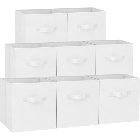 Storage Cubes - 11 Inch Heavy Duty Fabric Storage Bins for Shelves Closet, Cube Organizer - 8 Pack Collapsible Cube Storage Bins Baskets for Organizing Clothes Blankets Toys (Grey)