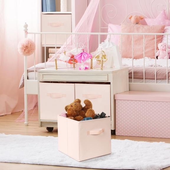 Storage Cubes - 13 Inch Heavy Duty Fabric Storage Bins for Shelves Closet Cube Organizer - 8 Pack Collapsible Cube Storage Bins Baskets for Clothes Blankets Toys - Nursery Organization