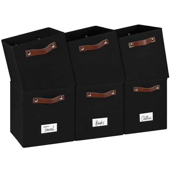 Storage Cubes 6-pack Black 10.5 x 10.5 x 11 inch Home Organization