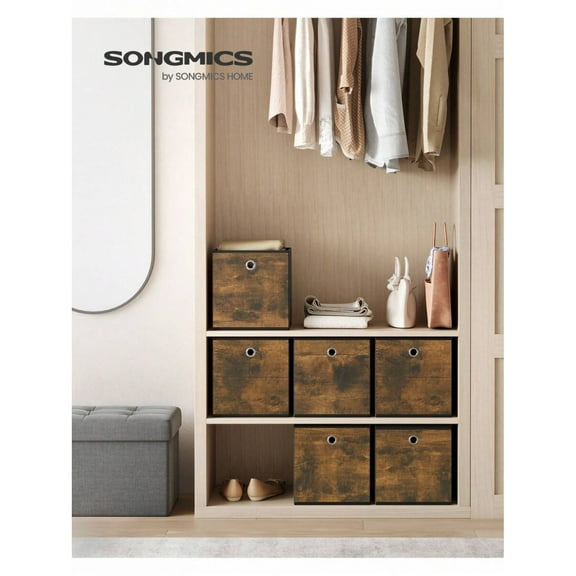 Storage Cubes, Set Of 6 Storage Bins With Handles, Foldable Oxford Fabric And Non-Woven Fabric Storage Boxes, 10.2x10.2x11 Inches, Fit Cube Storage Unit