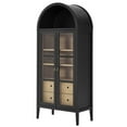 thumbnail image 1 of Storage Display Accent Cabinet, Black, Wood, Living Office Kitchen Hospitality Restaurant, Modern Contemporary HB36292, 1 of 11
