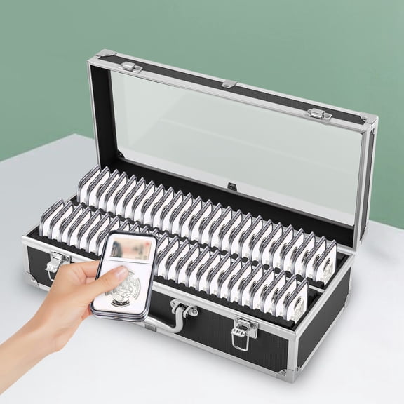 Storage Display Box Case Holds 50 PCS NGC ANACS Certified Coin Holders Slabs For Storing Various Coin Slabs