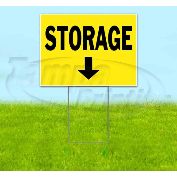 Storage Down (18" x 24") Yard Sign, Includes Metal Step Stake