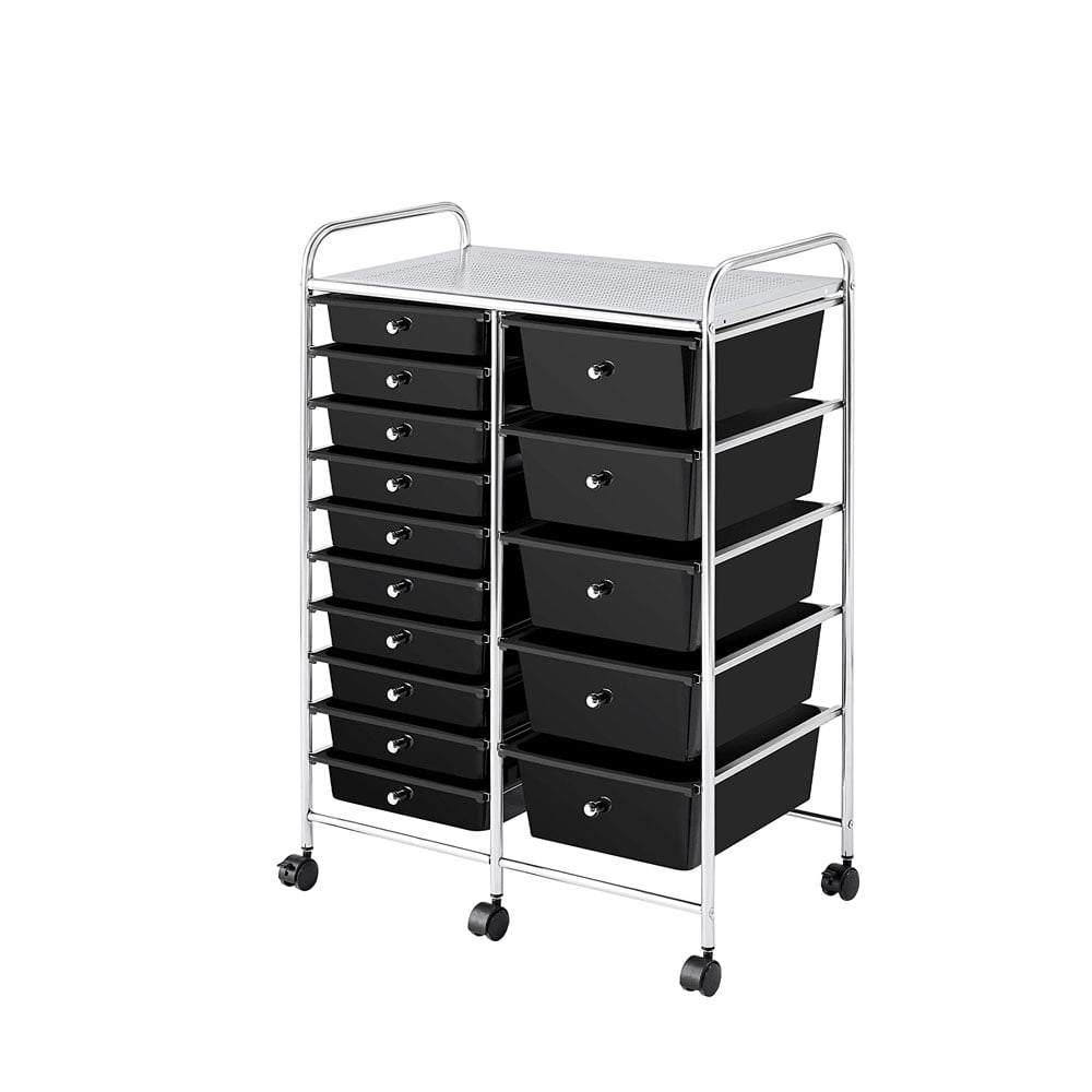 Storage Drawer Carts,15Drawer Organizer with 6 Castors for Files