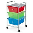 thumbnail image 1 of Storage Drawer Carts, Classroom Organization Rolling Carts, Office Storage Cart with Plastic Drawers, Wheels 3 Drawers, Utility Cart for School, Office, Home (Colours), 1 of 5