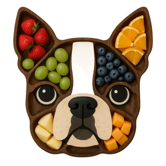 Storage Drawer Dog Themed Solid Wood Tray Household Wooden Cooked Food Platter Dog Shaped Wooden Fruit And Snack Tray