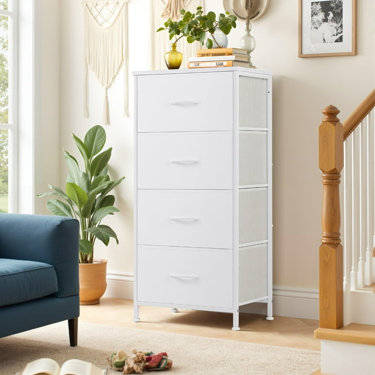 TINKLE WELL Storage Dresser with 4 Drawers, Removable Bins, Modern