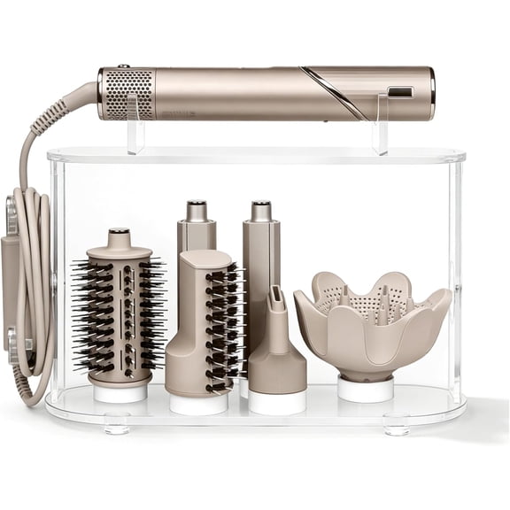 Storage Holder Compatible with Shark FlexStyle HD430C, Desktop Organizer for Storage Attachments, Acrylic Hairdryer Rack with Cord Hanger for Accessories Curlers Brushes Diffuser