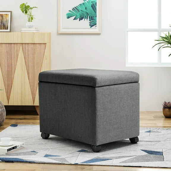 Storage In Grey Fabric For Hassle- Home And Office With Reliable Caster Wheels