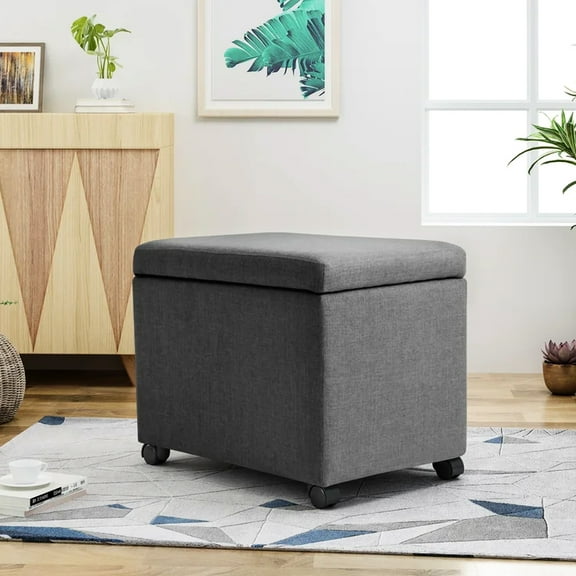 Storage In Grey Fabric With Maneuverable Caster Wheels For Optimal Home And Office Streamlined