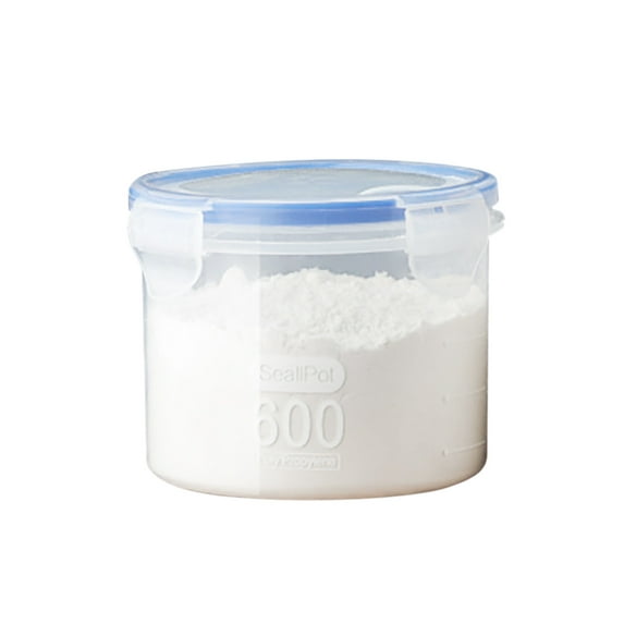 Airtight Food Storage Container with Lid, Plastic Pantry Organizer for Flour Sugar Pasta, Kitchen Canister, Grain Storage Jar (1Pcs) Clear1
