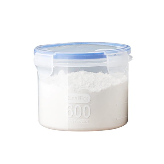 Airtight Food Storage Container with Lid, Plastic Pantry Organizer for Flour Sugar Pasta, Kitchen Canister, Grain Storage Jar (1Pcs) Clear1