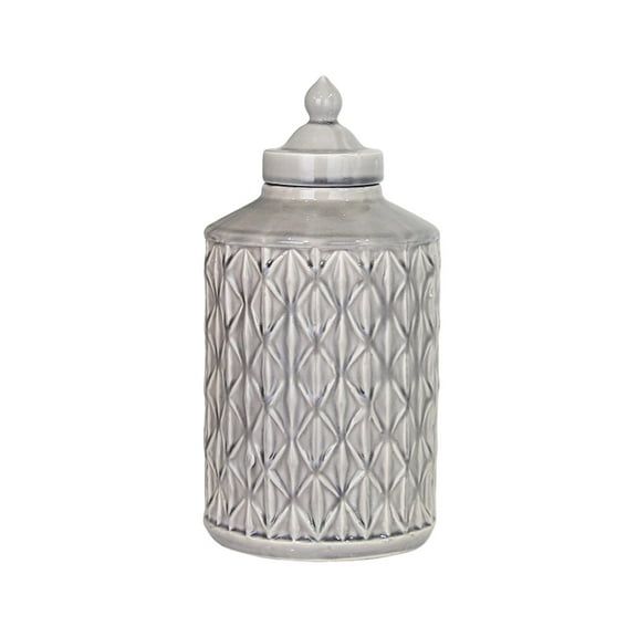 Storage Jar Decorative Flower Vase Modern Durable Home Decor Canister Container Vase with Lid Ginger Jar for Candy Tea Sugar Farmhouse 36x18.5cm